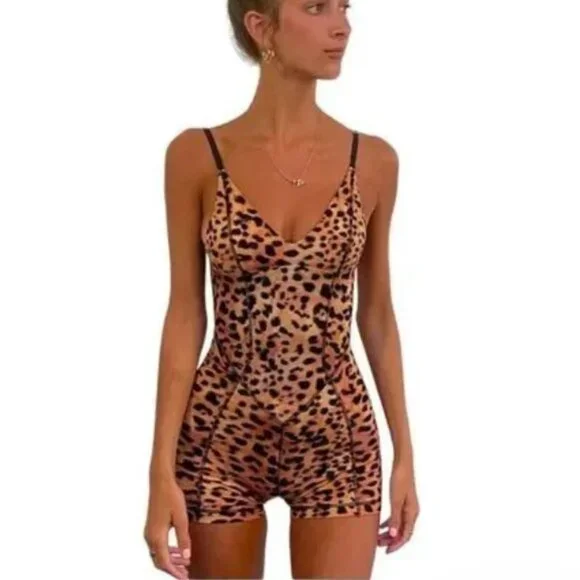 We Are Hah Pants Jumpsuits Nwot We Are Hah Leopard Print